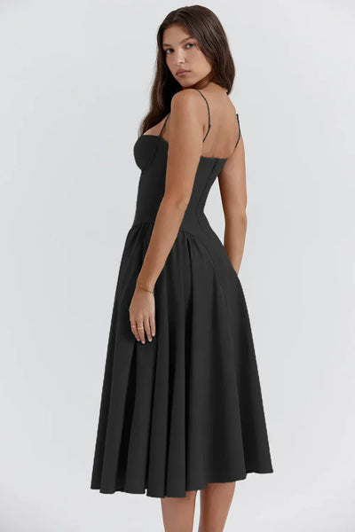 Sigrid™ | Robe bustier sans manches longueur midi