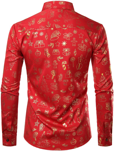 Chemise de Noël brillante à manches longues