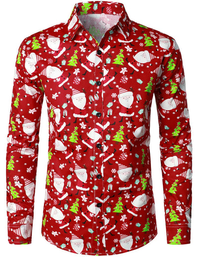 Chemise de Noël à manches longues en coton