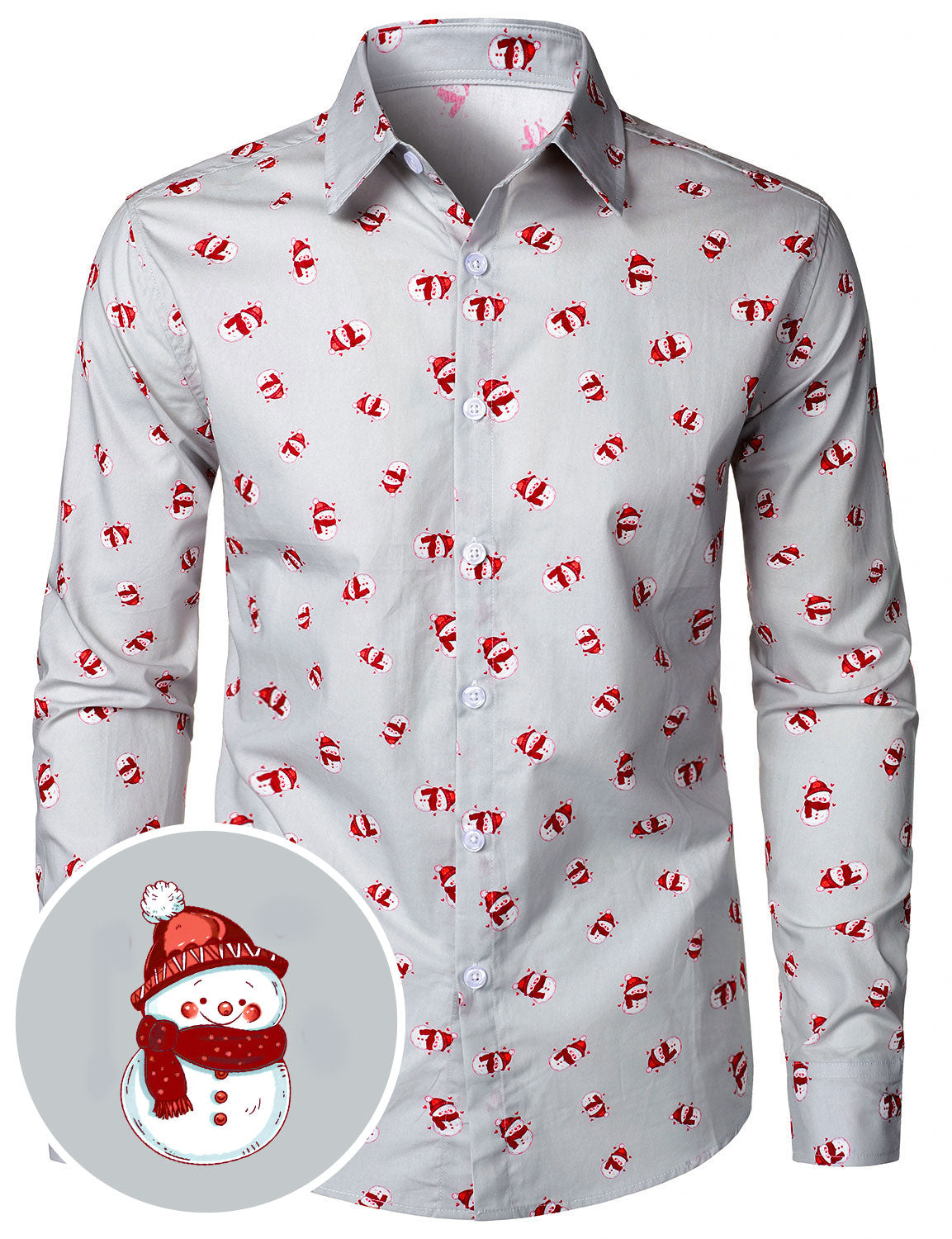 Chemise de Noël à manches longues en coton