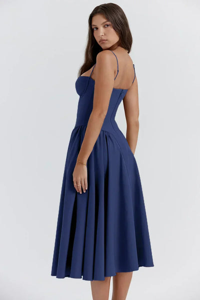 Sigrid™ | Robe bustier sans manches longueur midi