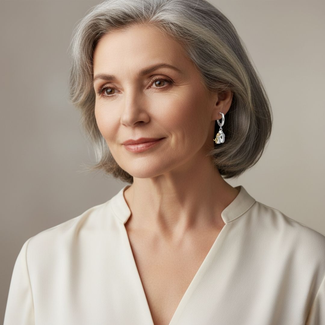 Diane | Boucles d’Oreilles Chien Précieux (Fermoir Rond)