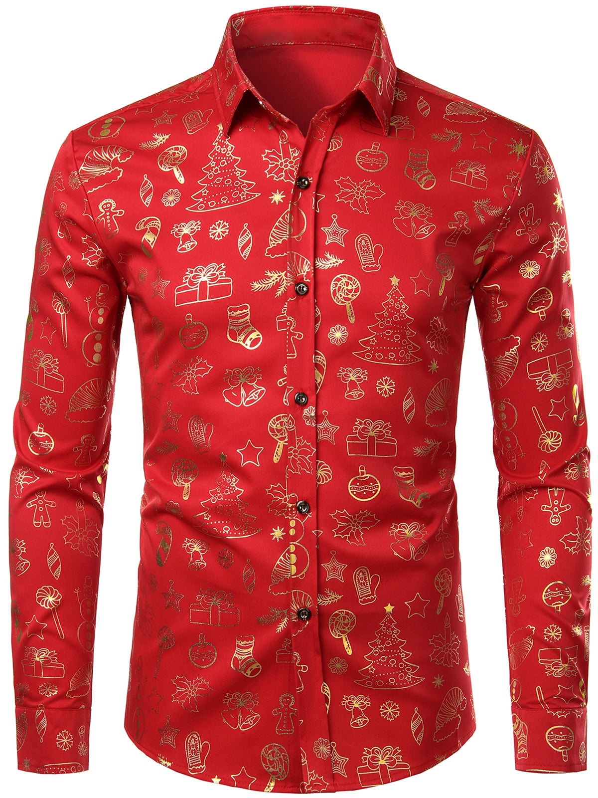 Chemise de Noël brillante à manches longues