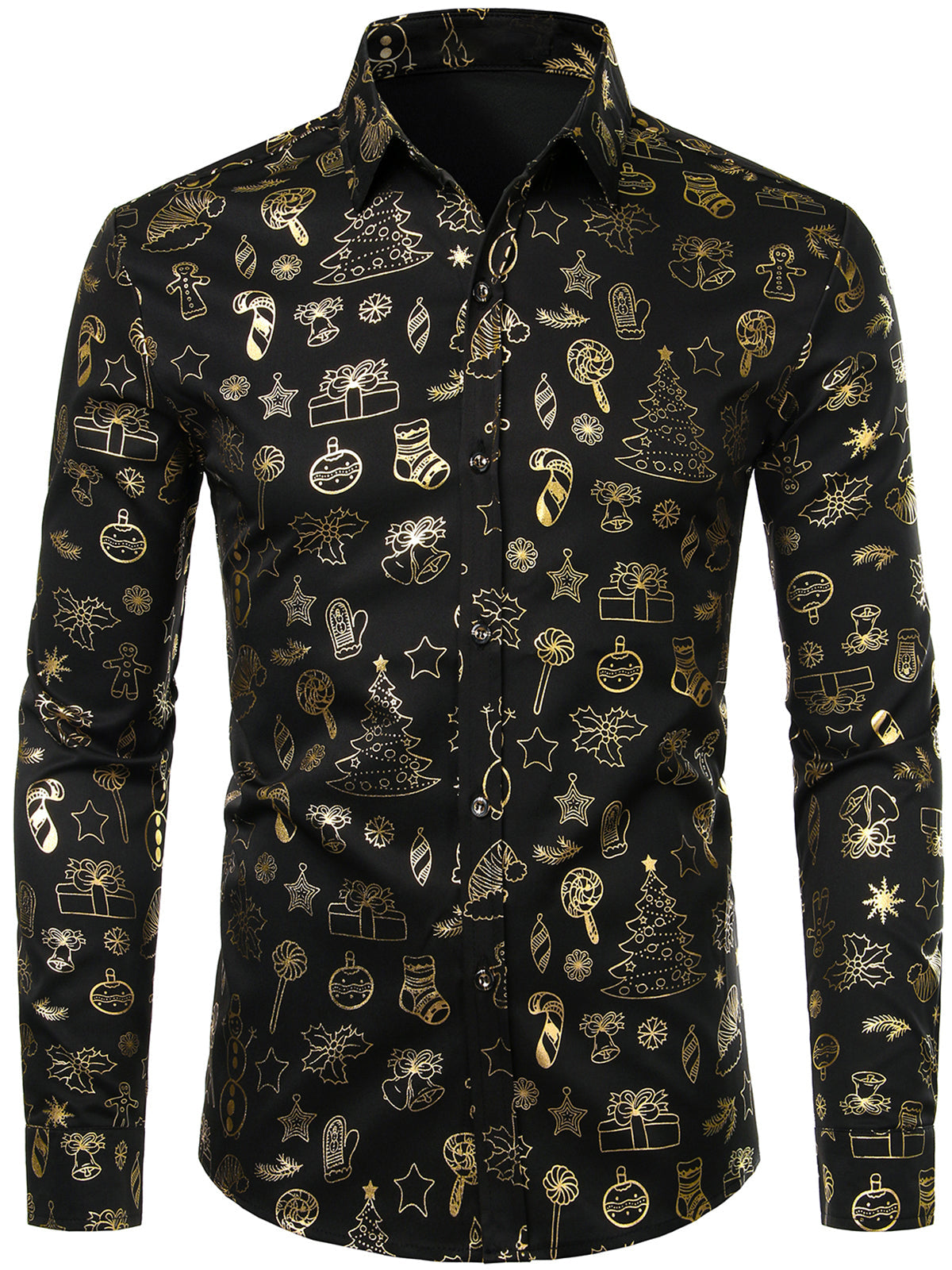 Chemise de Noël brillante à manches longues