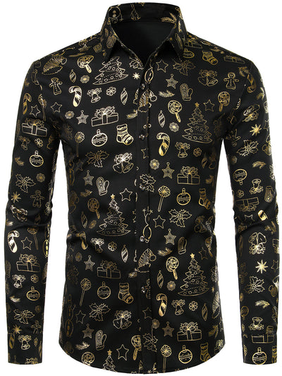 Chemise de Noël brillante à manches longues