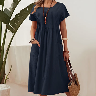 Berget™ | Robe midi plissée avec poches