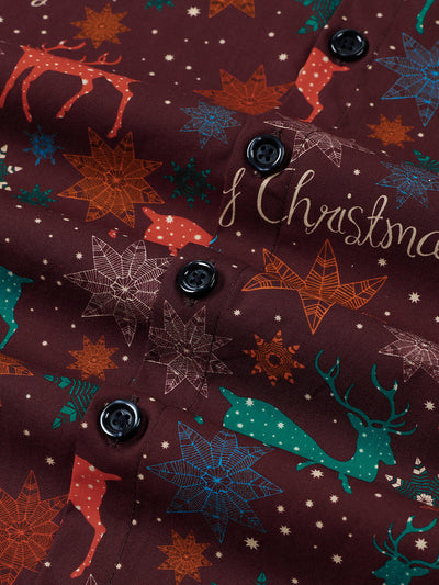 Chemise de Noël à manches longues en coton