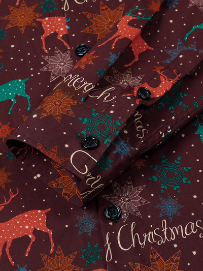 Chemise de Noël à manches longues en coton