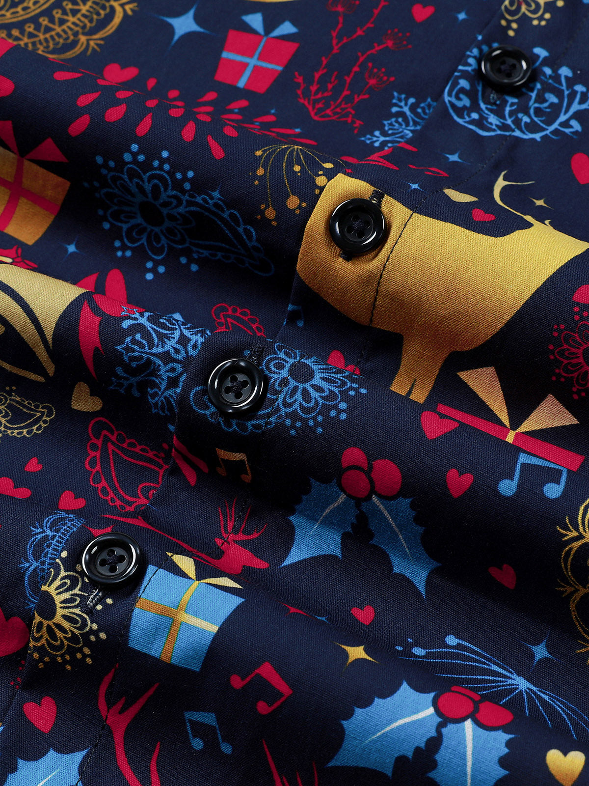 Chemise bleu à manches longues en coton – Spéciale Noël