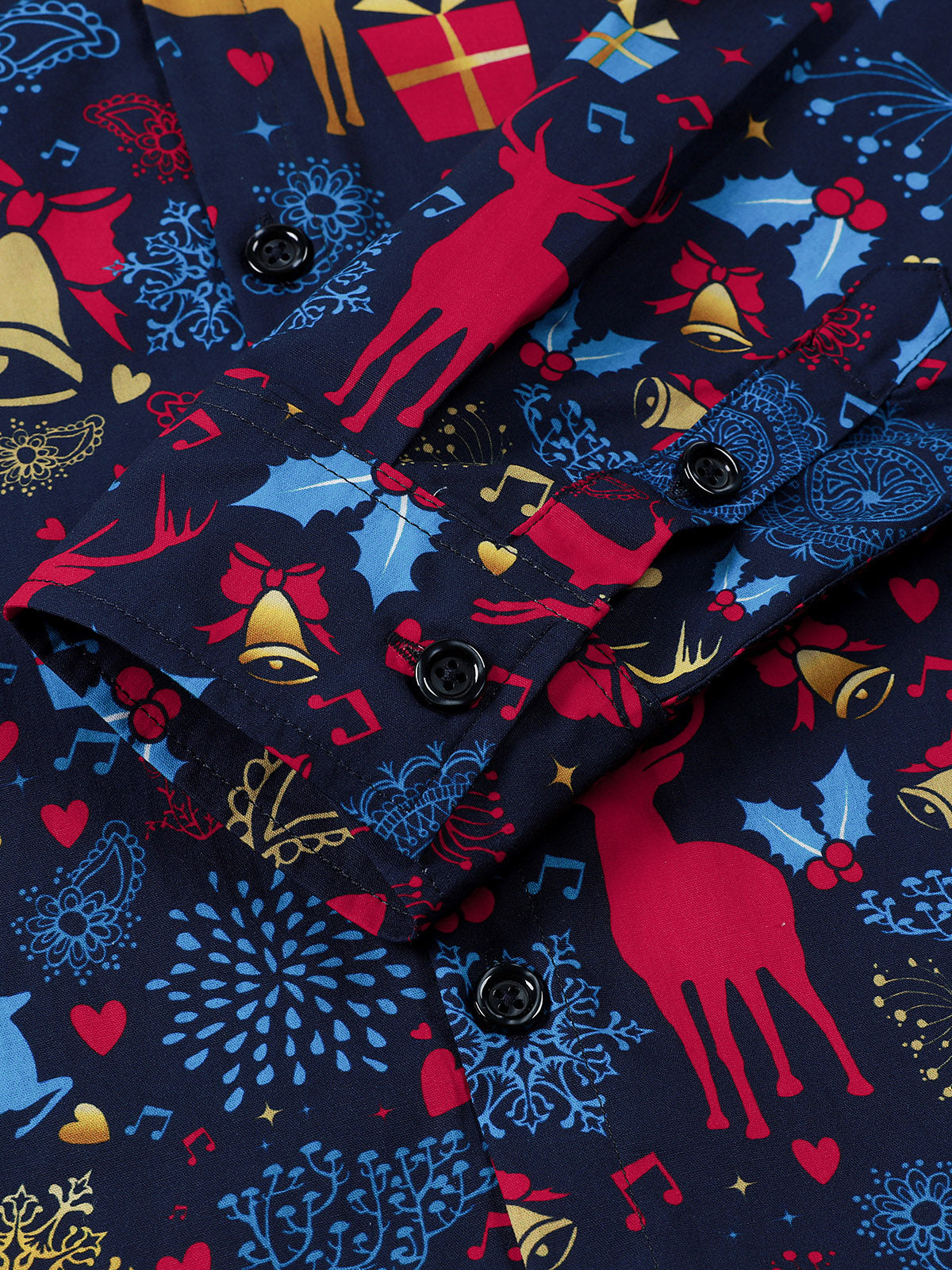 Chemise bleu à manches longues en coton – Spéciale Noël