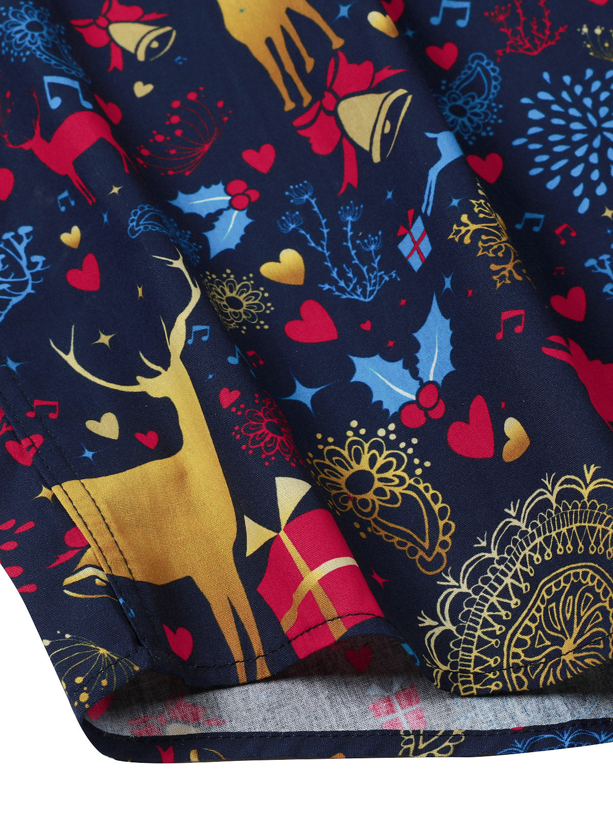 Chemise bleu à manches longues en coton – Spéciale Noël