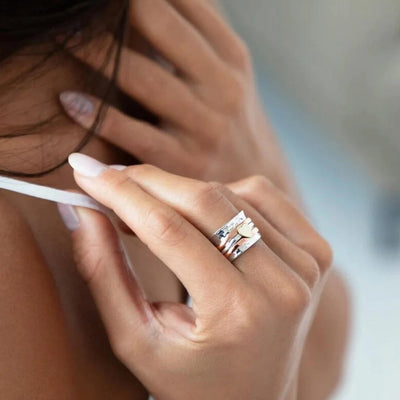 Bague cœur rotative