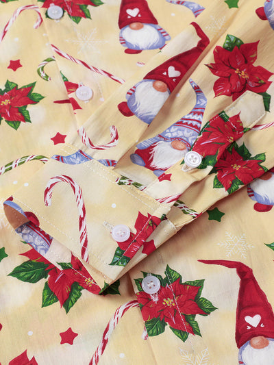 Chemise de Noël en coton à manches longues – Motif lutin