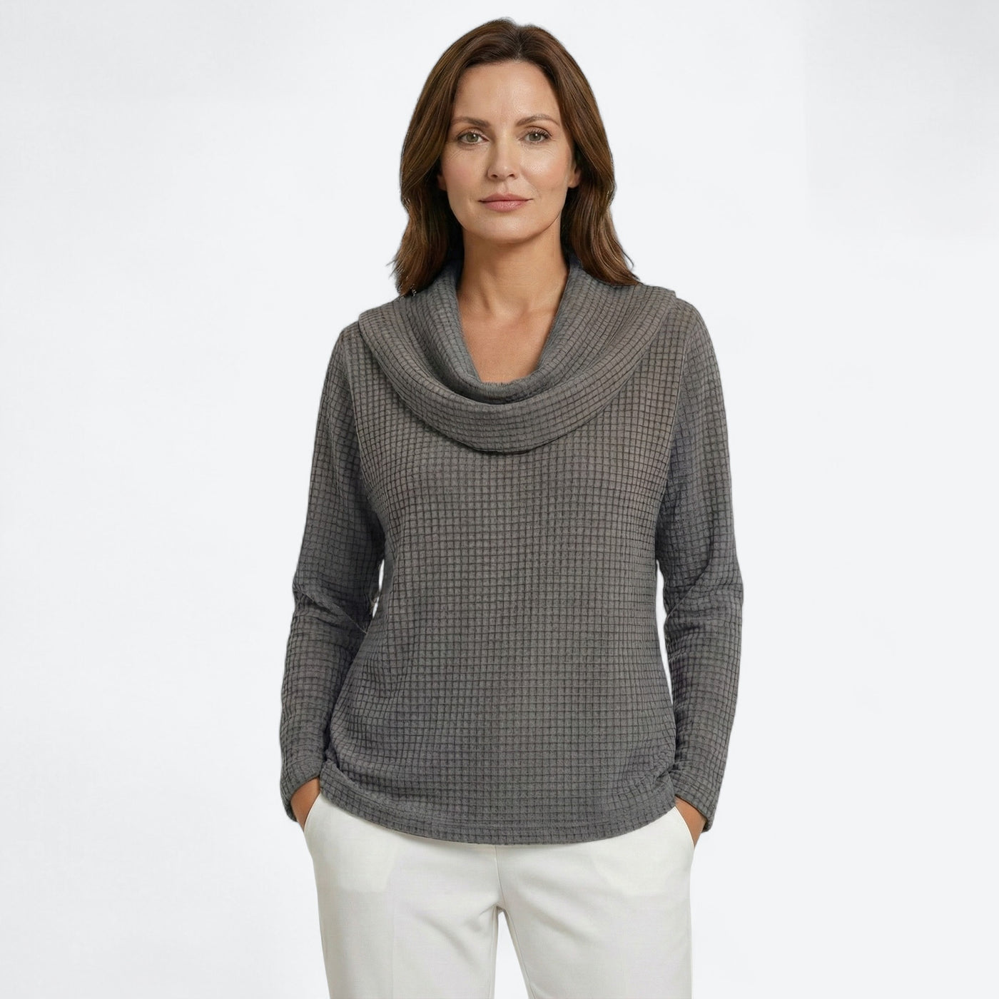 Louna | Pull Texturé à Col Cascade