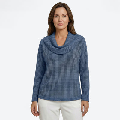 Louna | Pull Texturé à Col Cascade