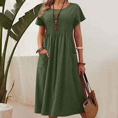 Berget™ | Robe midi plissée avec poches