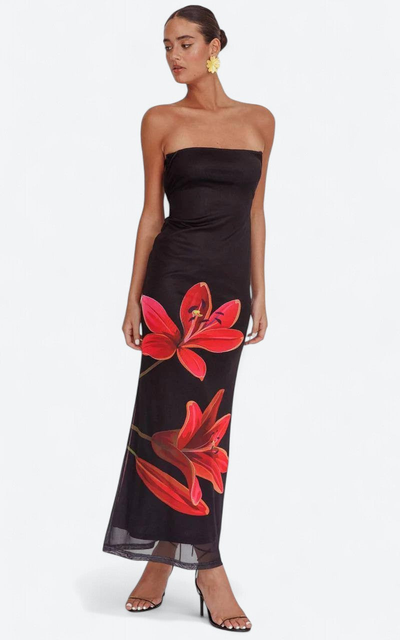 Svala | Robe fleurie sans bretelles