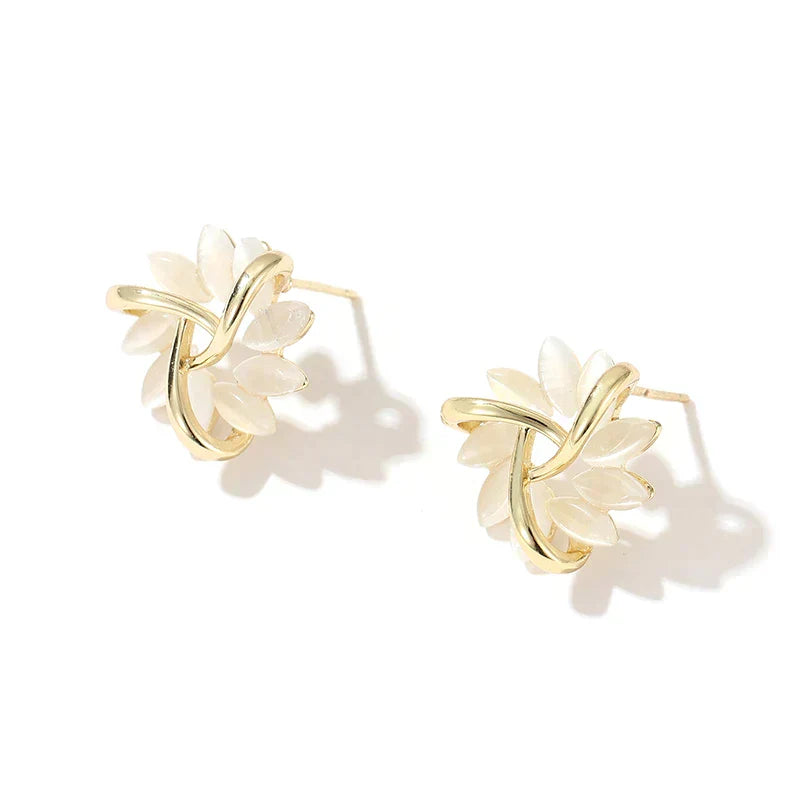 Or & Opale – Boucles d’oreilles rondes