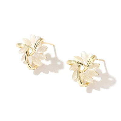 Or & Opale – Boucles d’oreilles rondes