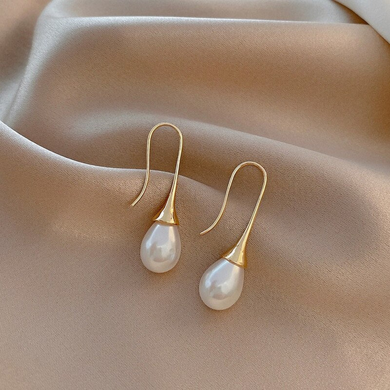 Boucles d’oreilles goutte à perles