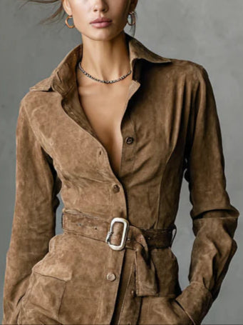 Evelyne | Robe Midi à Manches Longues