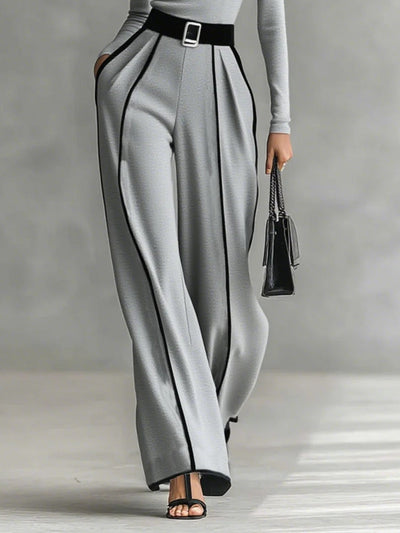 Céline | Ensemble Chic à Col Montant & Pantalon Large