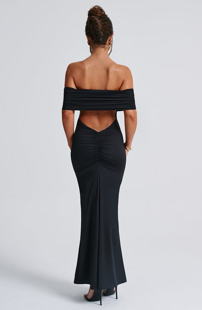 Tindra™ | Robe longue Bardot raffinée