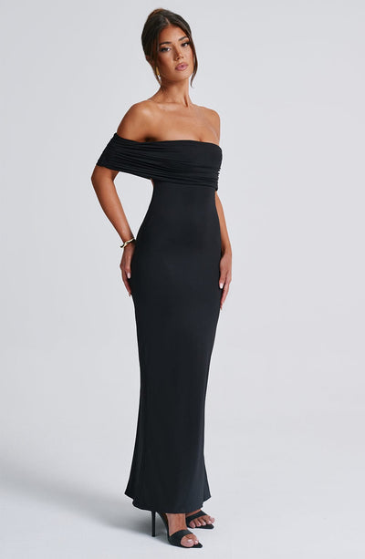 Tindra™ | Robe longue Bardot raffinée