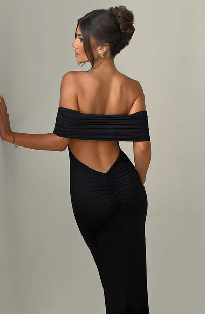 Tindra™ | Robe longue Bardot raffinée