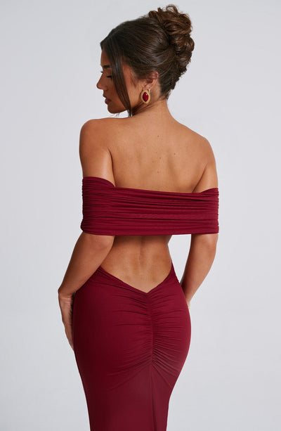 Tindra™ | Robe longue Bardot raffinée