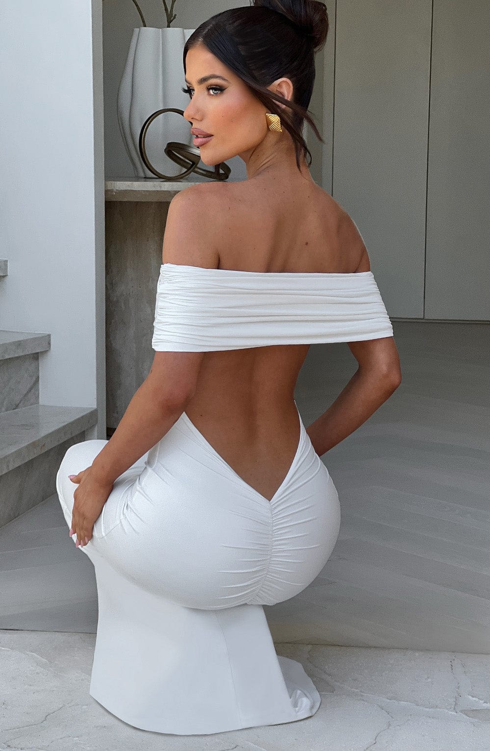 Tindra™ | Robe longue Bardot raffinée