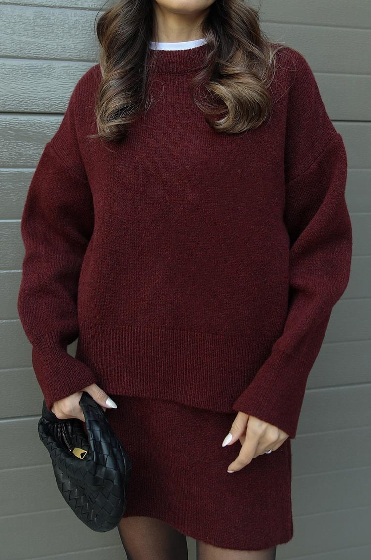 Elise™ | Ensemble en maille – pull & jupe